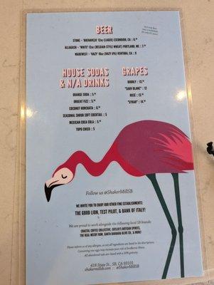 Menu back