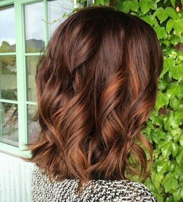 Chocolate with copper balyage.