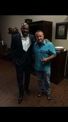 Steve Harvey stopped by and hung out for a while.