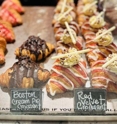 Boston crème pie & red velvet croissants both delish!