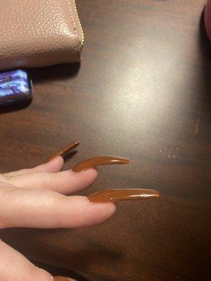 wrong nail tip shape...