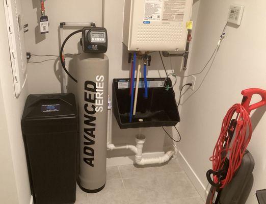 Advanced Series water softener installation with air gap