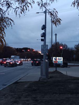 This photo shows how much more neat Elk Grove Village is with their red light traffic cameras.