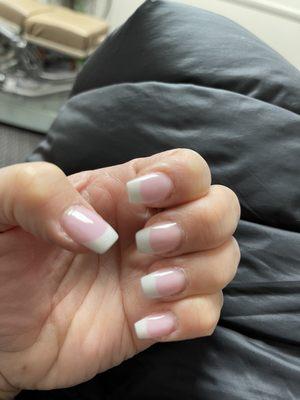 Pink and White Nails