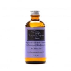 Karma Organic non-Toxic, Vegan, Cruelty Free, Soy base nail polish remover in Lavender.