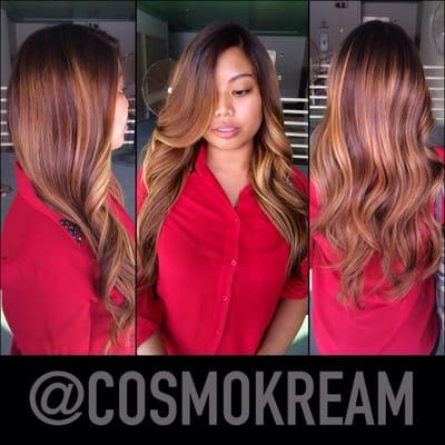 Balayage and curls. Stylist: Kimmie