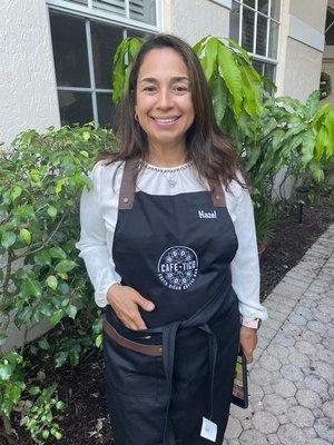 Apron with my embroidered logo. Love it.