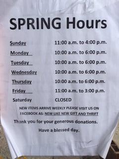 The store closes early on Fridays and is closed on Saturdays