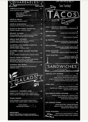 Menu as of 12/9/22