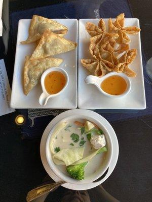 Golden Triangle, Crab Rangoon, Tom Yum soup