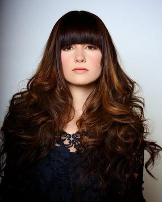 Golden rust, hair painted balayage by colorist Jen Spil Busch. Photo by Vittorio Film and Photo.