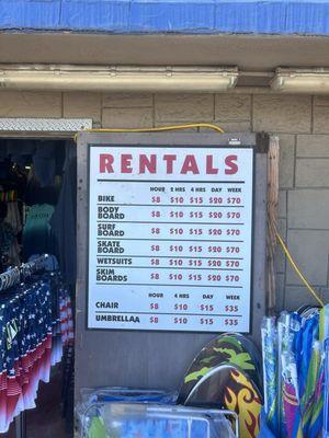 Rental prices