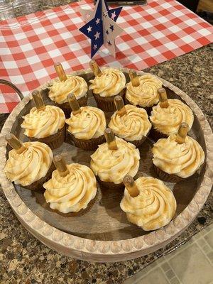 Spiked apple spice bourbon cupcakes