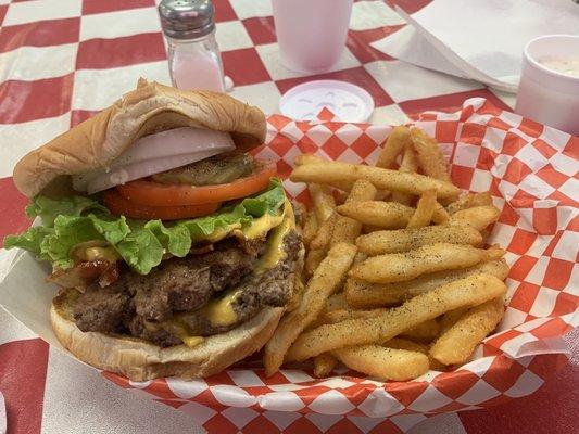 Double meat bacon cheeseburger