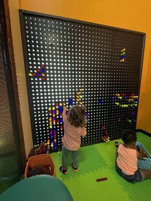 Loved the light bright area for kids to play with & create shapes with