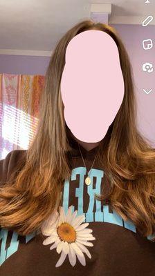 front of hair; uneven chops not even blended or anything