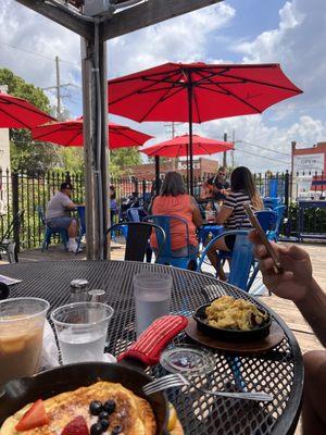 Upstairs patio Sunday AM