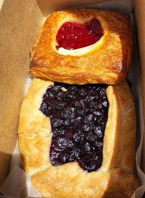 Blueberry galette and Strawberry Danish