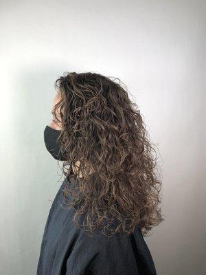 Long curly haircut