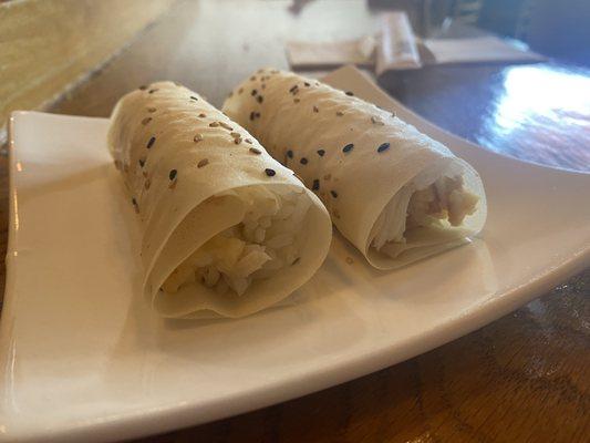 Baked crab hand rolls