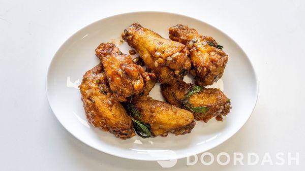 Basil Hot Wings! 
Love Thai basil , love its hot so this is right wings for you.