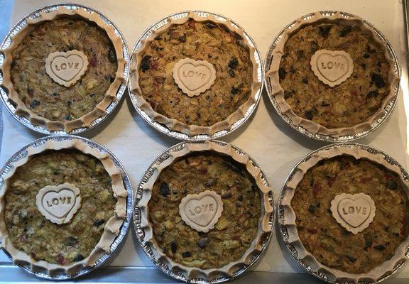 Organic Gluten Free Vegan Artichoke Pies