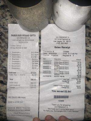 Proof that Dimar at Fabulous Vegas gifts is a thieve and business  supports and overcharges /charge for stuff that you never got.