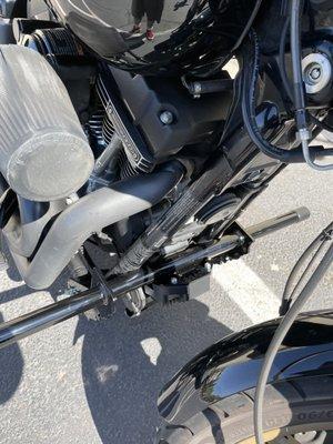 Crash bar installed on a Dyna