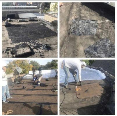 Before and after completion of roof restoration