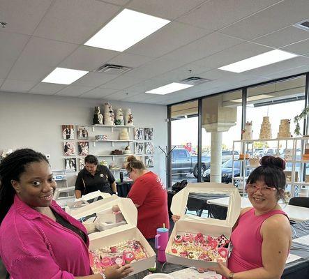 Barbie treat box class: showing off our finished products