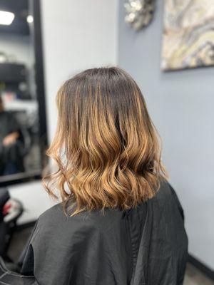 Cinnamon balayage at modern image