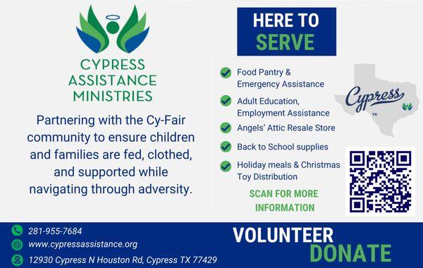 Overview of services at Cypress Assistance Ministries