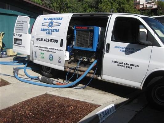 Truck mounted hot water extraction cleaning.