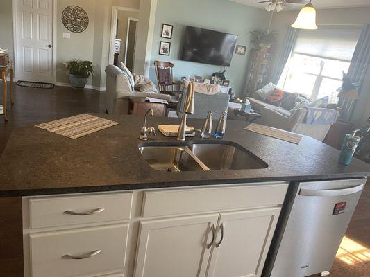 Coffee granite with leather finish