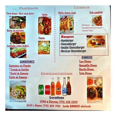 Menu La Trailita . ( Diversey Ave/Austin Ave) Mexican Food. Tacos Burritos Tortas Tostadas Fajitas Burgers Gorditas Breakfast . Cool!