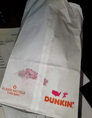 Thanks for putting my donut in the bag upside-down.