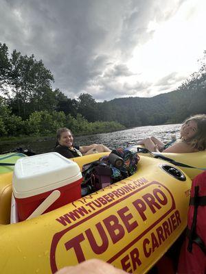 Cooler float and my boy.