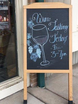 Free wine tasting on Fridays