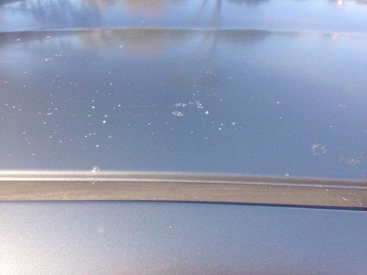 Residue on roof after "carwash."