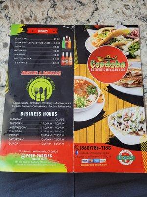 Menu Front