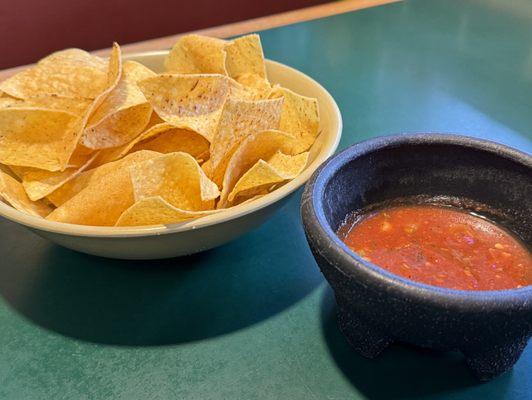 Free warm chips and salsa