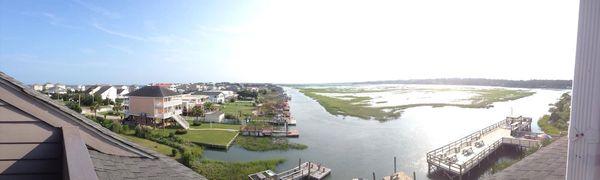 These are the views from the suite rooms on the top floor, but all the rooms have balconies with great views facing the inlet!