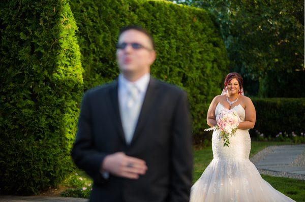 Gown is the Marianne by Maggie Sottero in ivory over blush