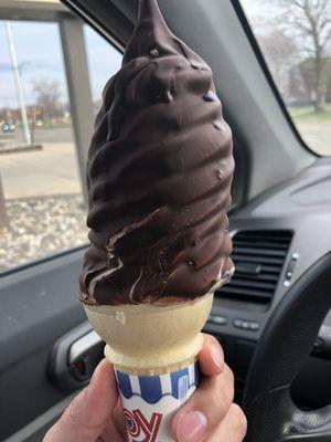 Medium twist dipped in chocolate.