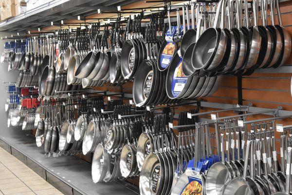 Huge selection of fry pans.