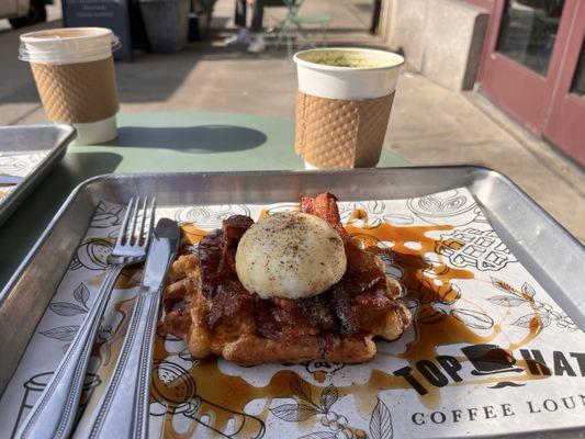 Bacon, egg & cheese waffle