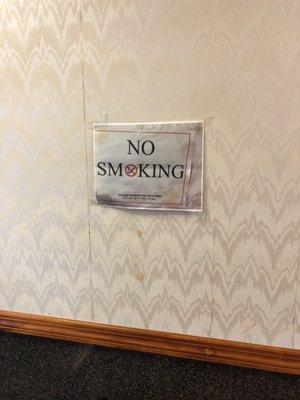 This is a photo of a photo of a photo to remind you there is no smoking allowed here