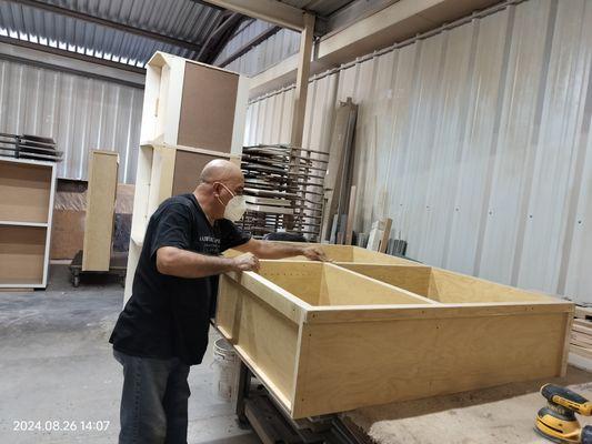 Hardworking to make the cabinets smooth, all done by hand to ensure satisfaction!