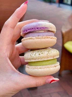 Purple Yam Macaron & Matcha Macaron (Green Tea)