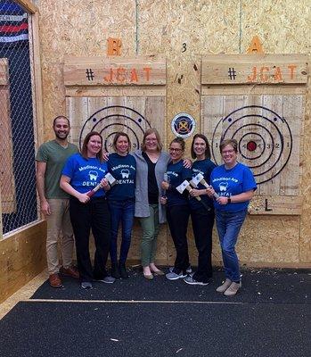 Team outing at axe throwing!